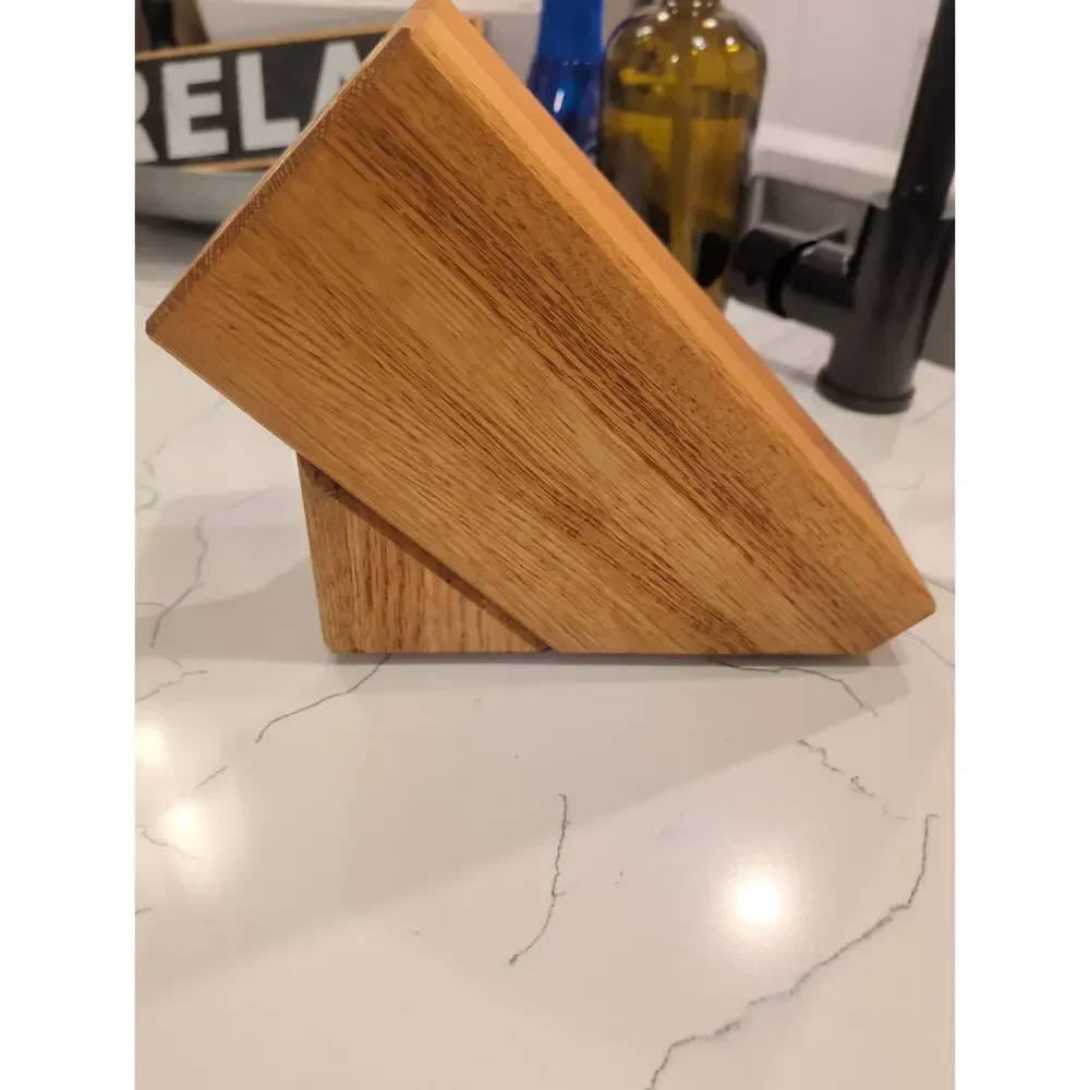 WUSTHOF 9 Slot Knife Storage Block Solid Oak (?) Wood Block, NO KNIVES